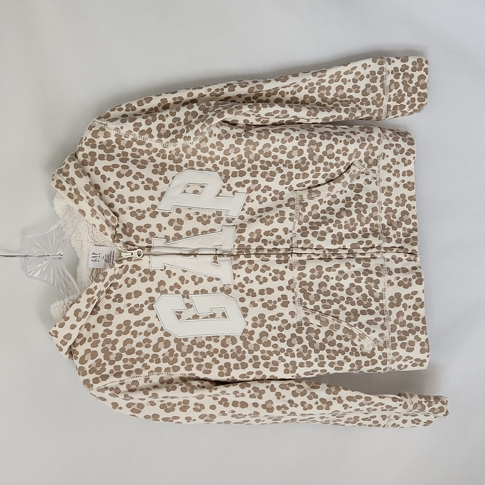 Girls GAP Sherpa Lined Logo Hoodie Size L (10)